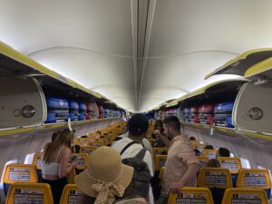Suitcases in plane.